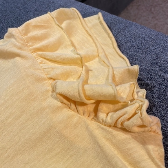 Beautiful Yellow T-shirt with Ruffle Sleeves - Picture 2 of 5
